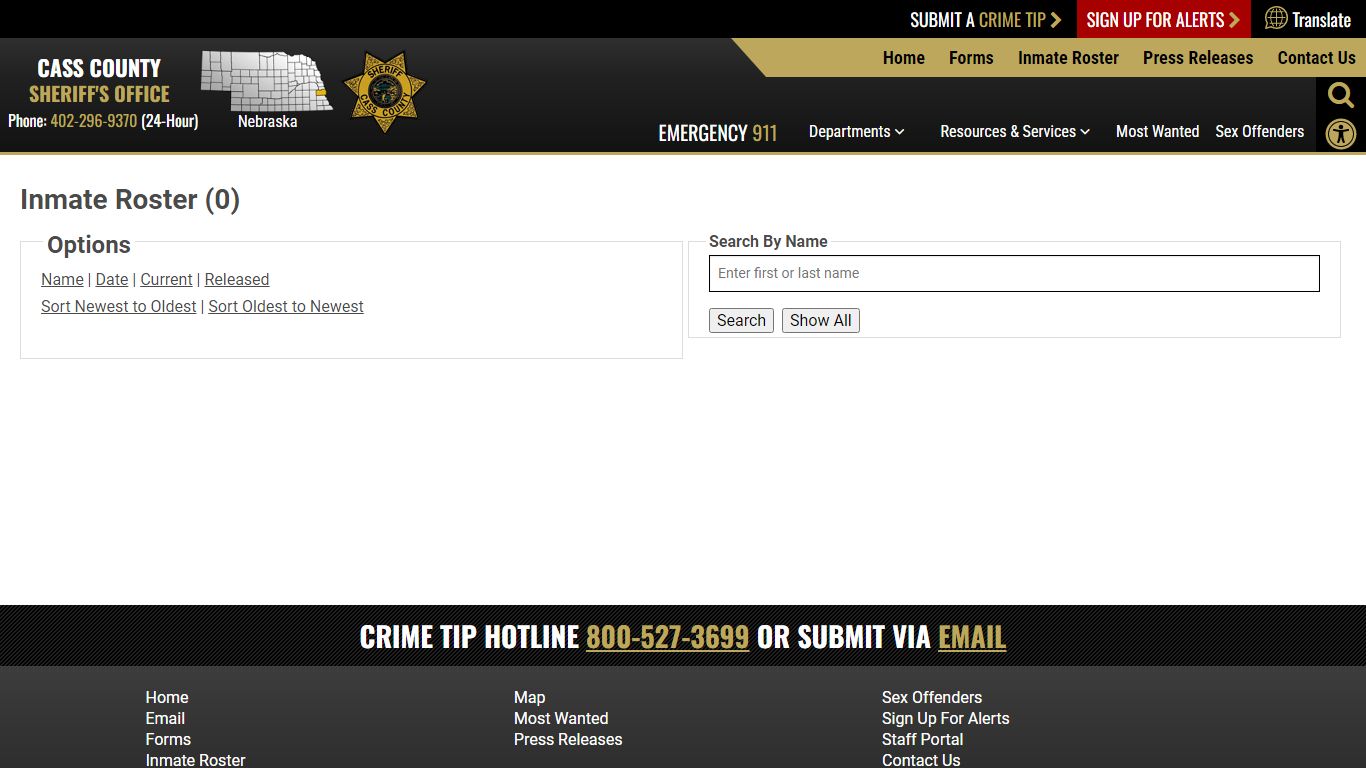 Inmate Roster (8) - Cass County Sheriff's Office